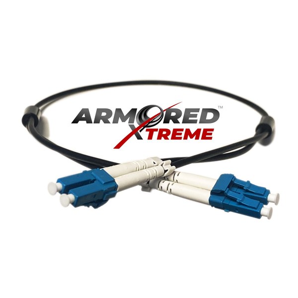 thumbnail image 2 of 10 Meter Black Armored Fiber Optic Patch Cord - LC To LC Duplex Single-Mode 9/125 (SM) 2 of 3