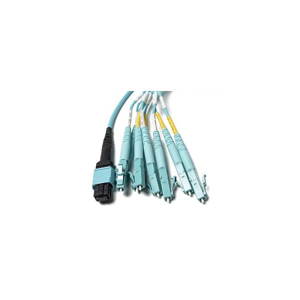 OM4 MTP/MPO LC 8 Fiber Breakout Cable 100G Multi-Fiber Fanout