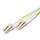 LC LC Plenum OM4 100G Duplex Fiber Patch Cables, Aqua MM DX 50/125 jumpers LC